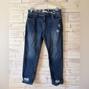 Kancan Maurices size 29 dark wash frayed jeans distressed